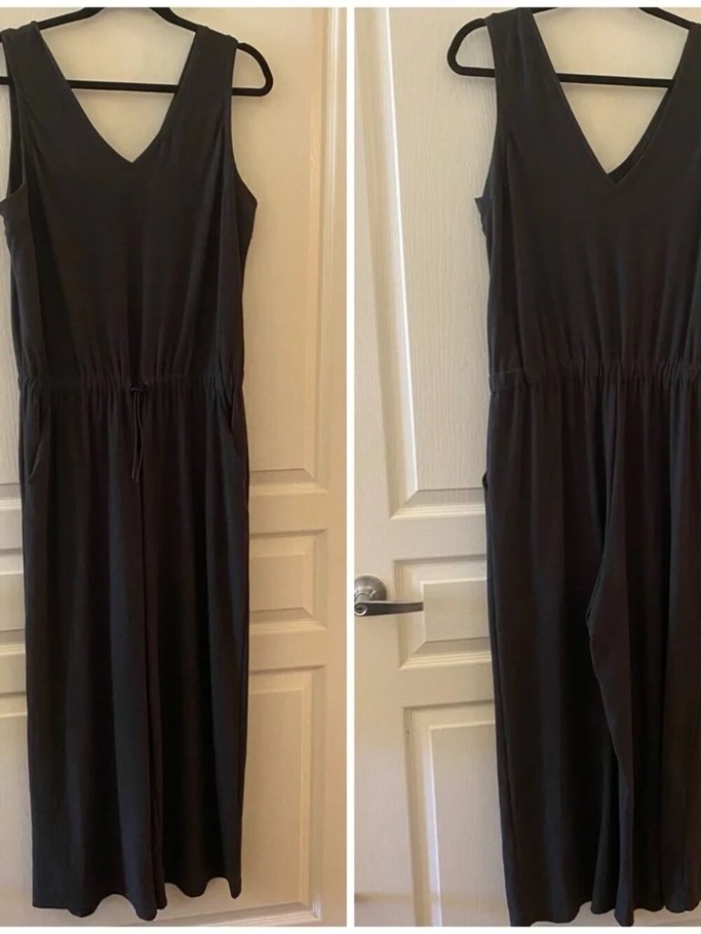 Breathe Old Navy V-Neck Wide-Leg Jumpsuit for Women, Size S, Charcoal Gray - Picture 3 of 6